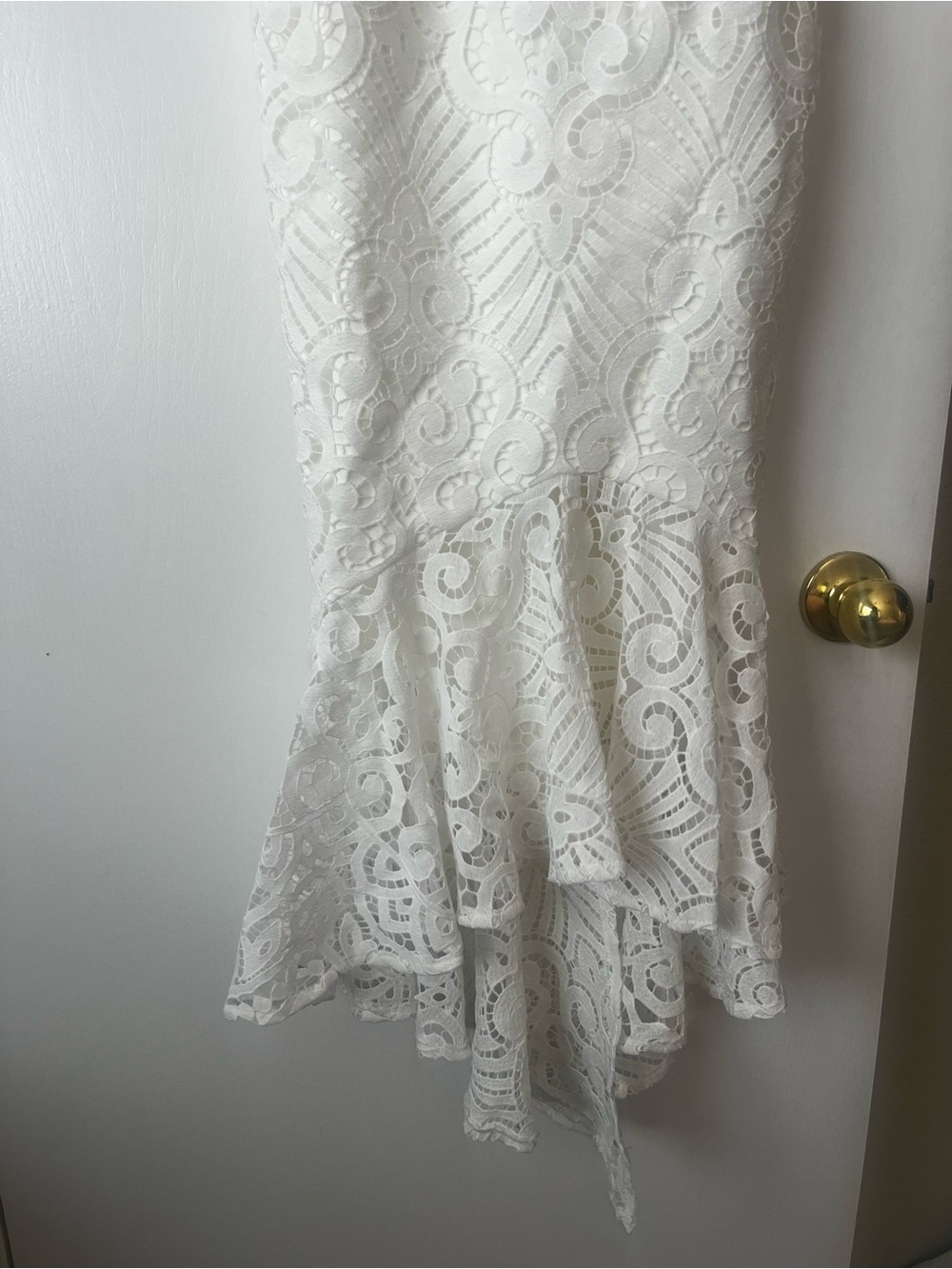 White Lace Ruffle Dress - Picture 3 of 8